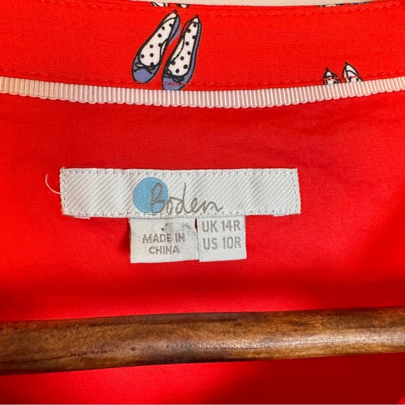 Boden Rosehip Ballet Slippers Leila Shirt Dress - Size 10 Sleeveless Red - Picture 7 of 15